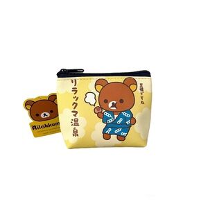 Rilakkuma Coin Purse Pouch San-X Mini Zip Bag Bear Wear Yukata Hot Spring NEW